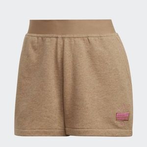 Adidas Beige /Tan High Rise Elastic Waistband Athletic Lounge Shorts w/ Pockets